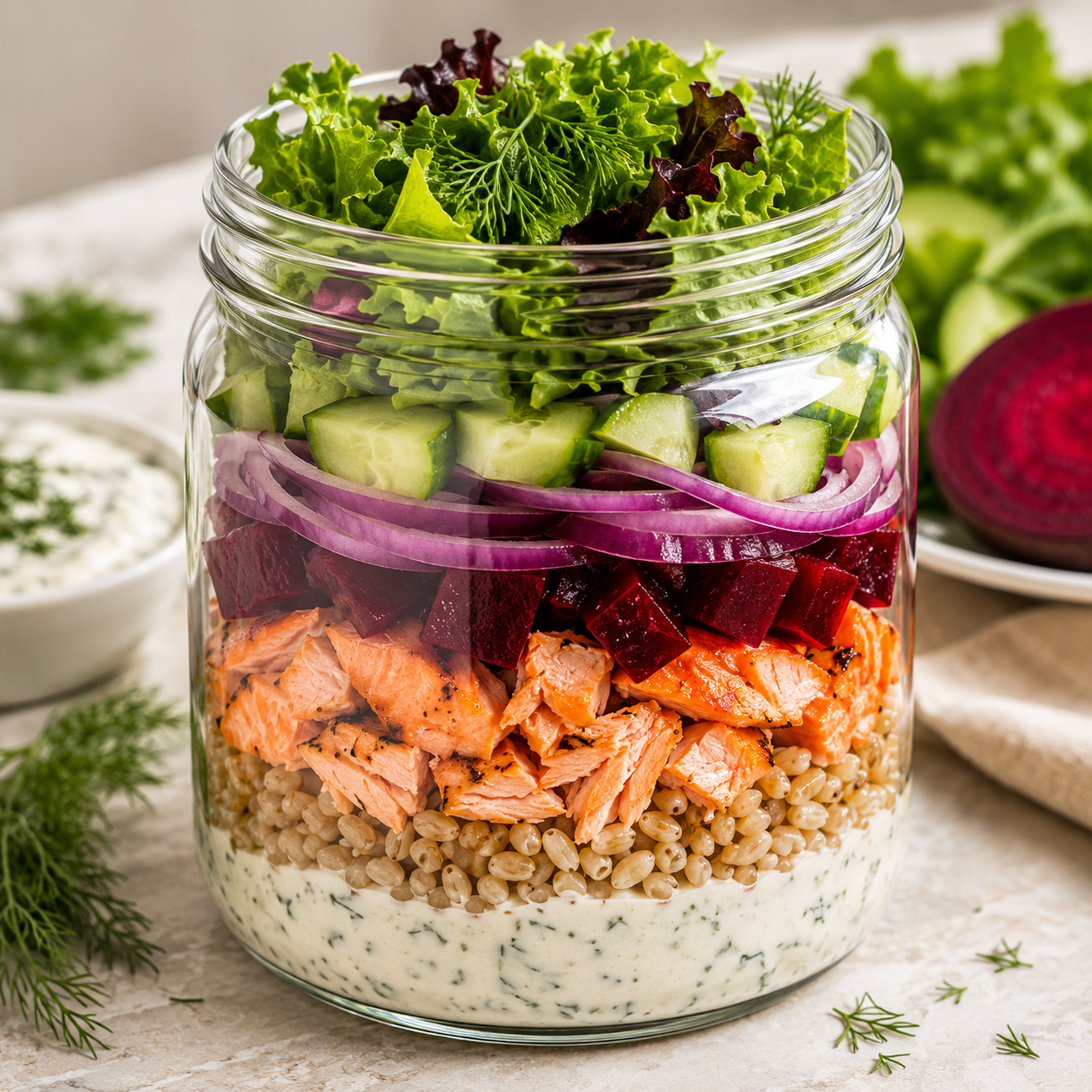 Salada Nórdica de Salmão e Beterraba