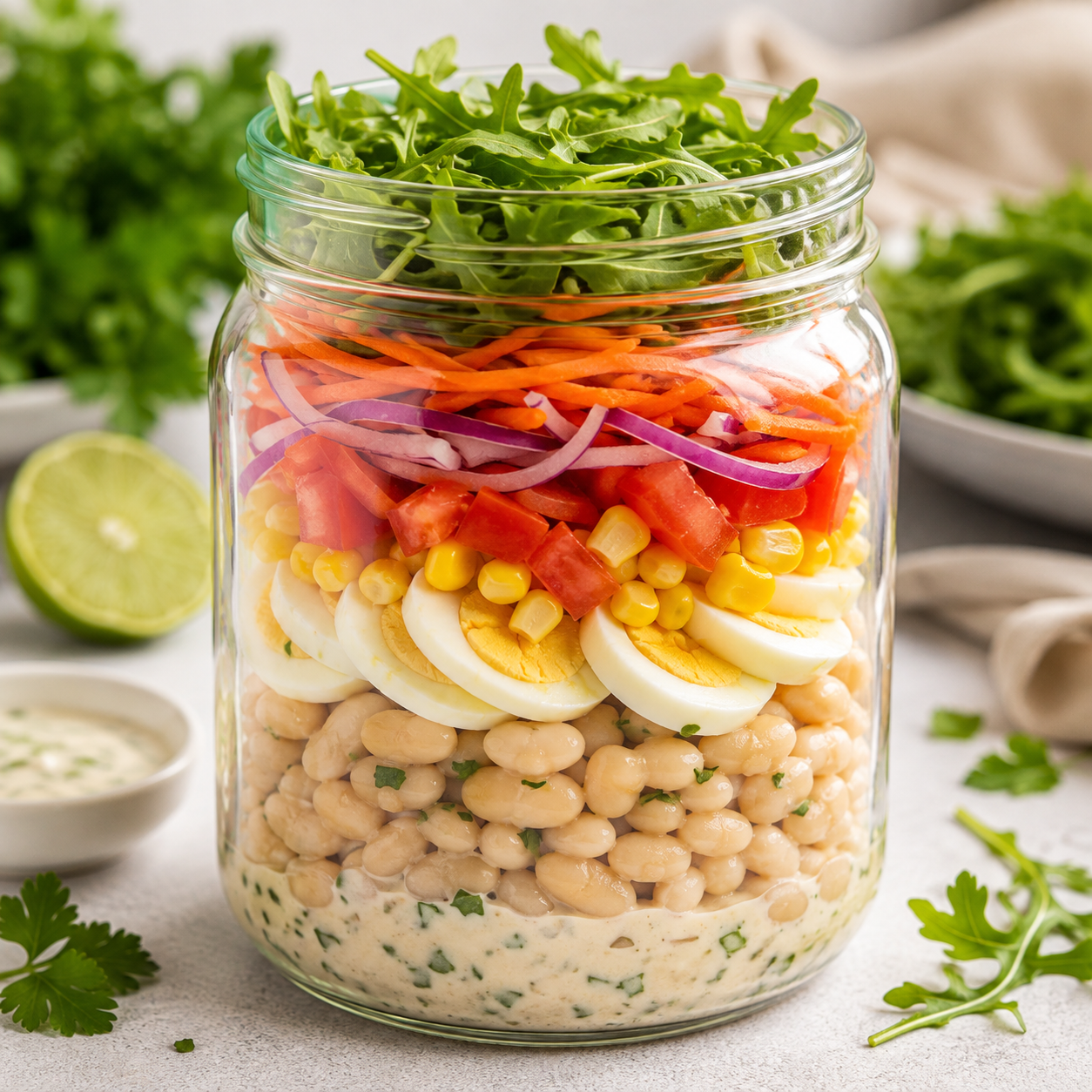 Salada Peruana de Feijão Branco e Ovo