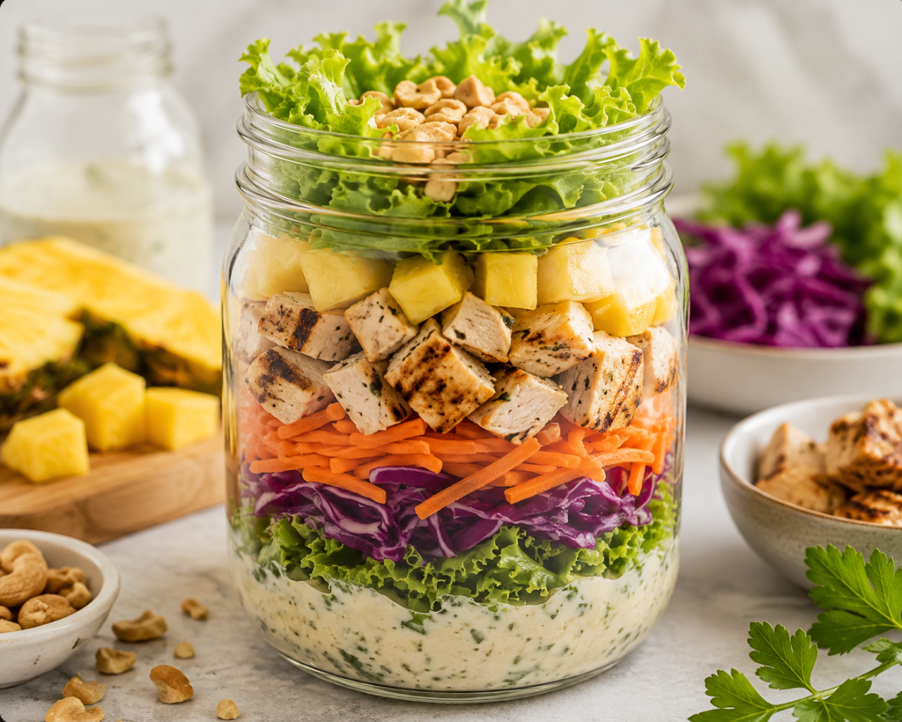 Salada de Frango com Abacaxi