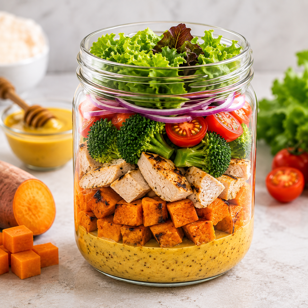 Salada Fitness de Frango e Batata-Doce
