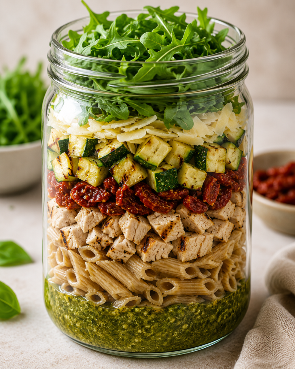 Salada de Frango ao Pesto com Tomate Seco